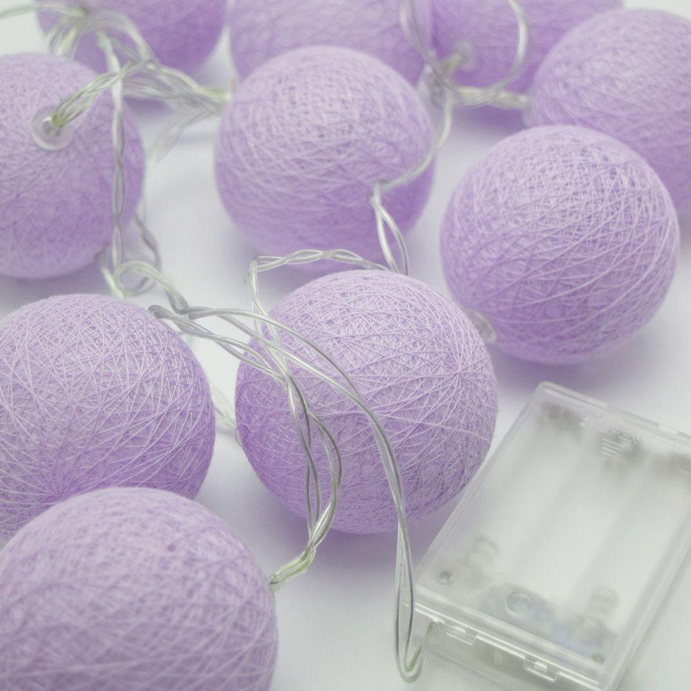 10 LED Lavender Round Texture Cotton Ball String Light, 5.5 FT, Battery  Operated from AsianImportStore at the Best Bulk Wholesale Prices. -   - B2B Wholesale Lighting & Décor since 2002