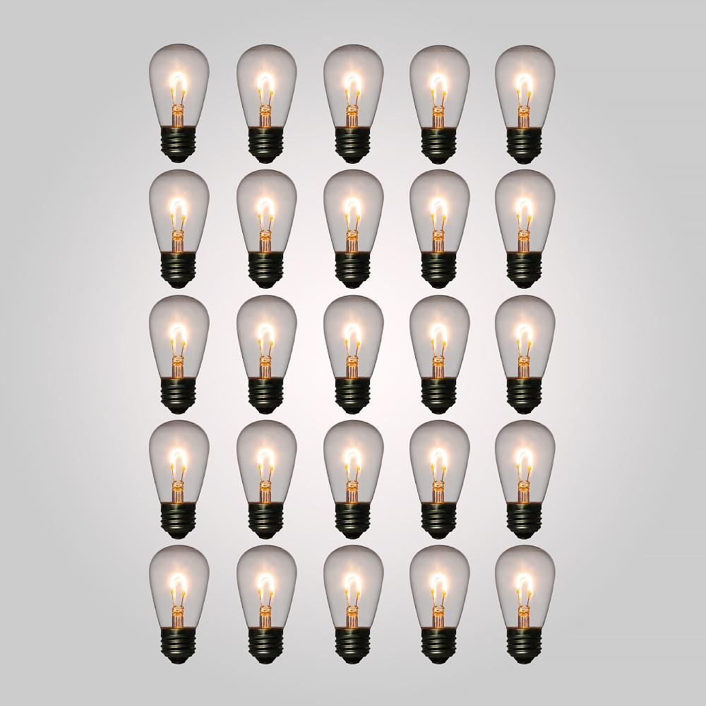 LED Filament Light Bulb, S14, Vintage Look, Energy Saving, E26 Base, 1 Watt (25 PACK) - AsianImportStore.com - B2B Wholesale Lighting and Decor