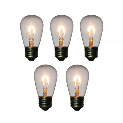 LED Filament Light Bulb, S14, Vintage Look, Energy Saving, E26 Base, 1 Watt (5 PACK) - AsianImportStore.com - B2B Wholesale Lighting and Decor
