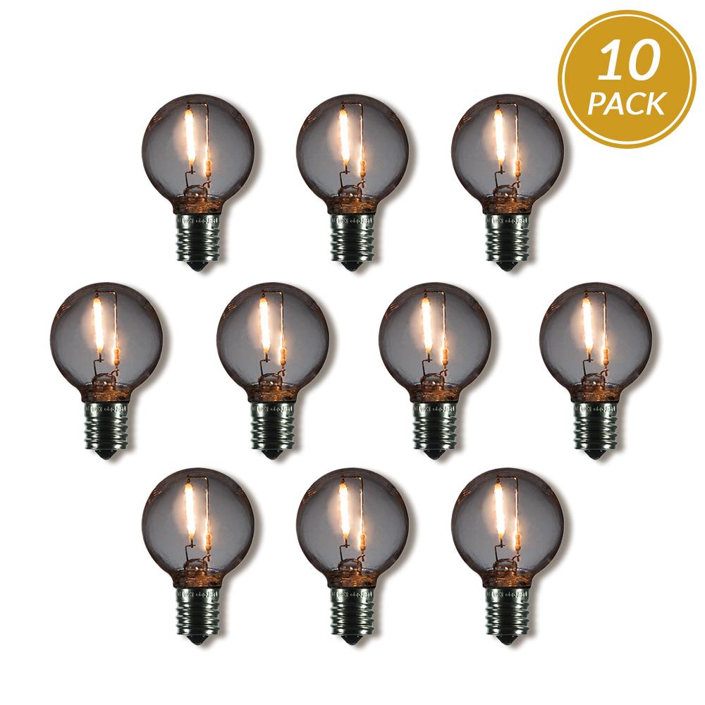 10-Pack LED Filament G40 Globe Shatterproof Light Bulb, Dimmable, 1W,  E17 Intermediate Base - AsianImportStore.com - B2B Wholesale Lighting & Decor since 2002