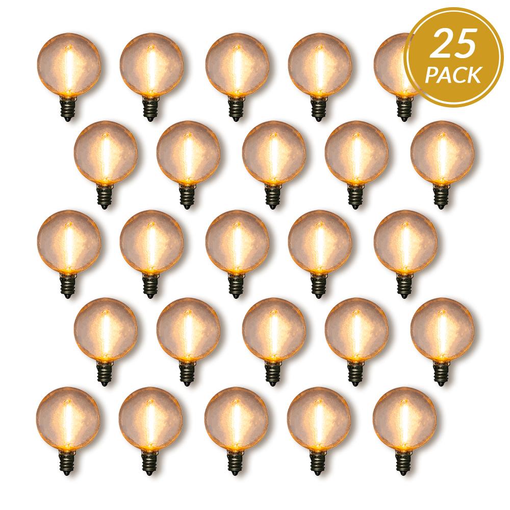 25-Pack LED Filament G50 Globe Shatterproof Light Bulb, Dimmable, 1W,  E12 Candelabra Base - AsianImportStore.com - B2B Wholesale Lighting & Decor since 2002