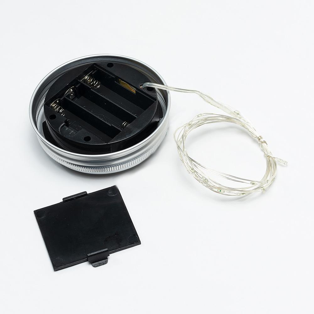 Fantado MoonBright™ BULK PACK (6) LED Mason Jar Lights, Battery Powered for Wide Mouth - Cool White (Lid Lights Only)