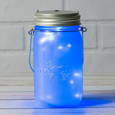 (Discontinued) (50 PACK) Fantado MoonBright™ LED Mason Jar Lights, Battery Powered for Wide Mouth Jars - Blue (Lid Light Only)
