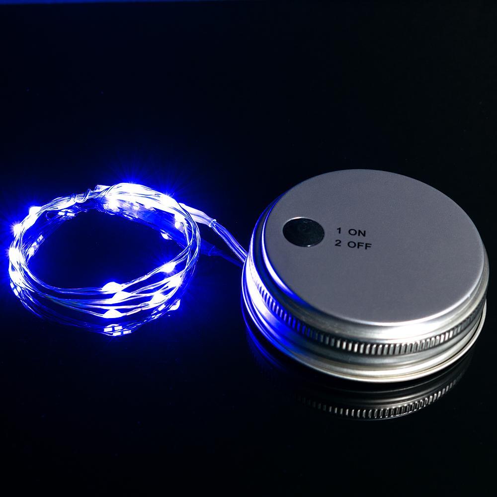 Fantado MoonBright™ LED Mason Jar Lights, Battery Powered for Wide Mouth Jars - Blue (Lid Light Only) (50 PACK) - AsianImportStore.com - B2B Wholesale Lighting and Décor