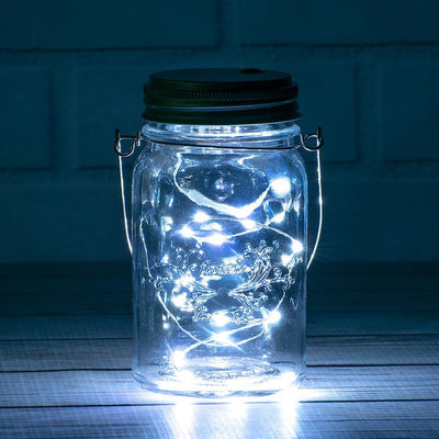 Fantado MoonBright™ BULK PACK (6) LED Mason Jar Lights, Battery Powered for Wide Mouth - Cool White (Lid Lights Only)