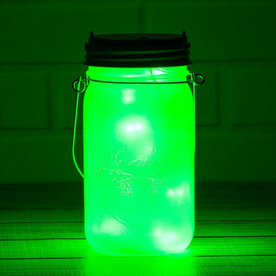 BLOWOUT (50 PACK) MoonBright™ LED Mason Jar Light, Battery Powered for Wide Mouth - Green (Lid Light Only)