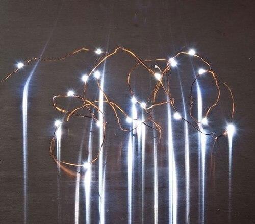  White LED Fairy String Lights (battery operated) - AsianImportStore.com - B2B Wholesale Lighting and Decor