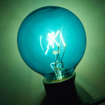 Replacement Transparent Blue 7-Watt Incandescent G40 Globe Light Bulbs, E12 Candelabra Base (25 PACK) - AsianImportStore.com - B2B Wholesale Lighting and Decor