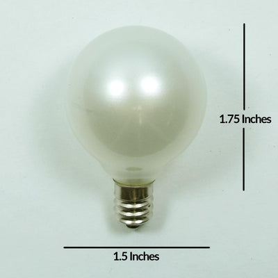 Replacement Transparent Pearl White 7-Watt Incandescent G40 Globe Light Bulbs, E12 Candelabra Base (25 PACK) - AsianImportStore.com - B2B Wholesale Lighting and Decor