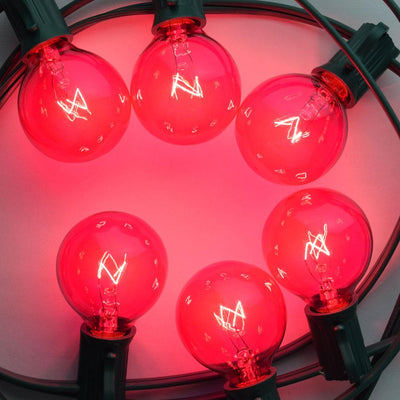 Replacement Transparent Pink 7-Watt Incandescent G40 Globe Light Bulbs, E12 Candelabra Base (25 PACK) - AsianImportStore.com - B2B Wholesale Lighting and Decor