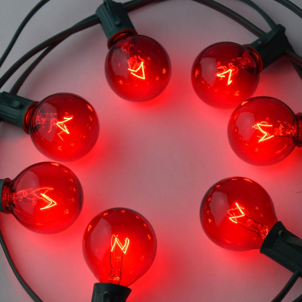 Replacement Transparent Red 7-Watt Incandescent G40 Globe Light Bulbs, E12 Candelabra Base (25 PACK) - AsianImportStore.com - B2B Wholesale Lighting and Decor