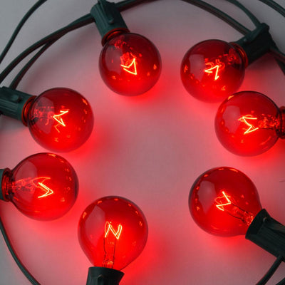 Replacement Transparent Red 7-Watt Incandescent G40 Globe Light Bulbs, E12 Candelabra Base (25 PACK) - AsianImportStore.com - B2B Wholesale Lighting and Decor