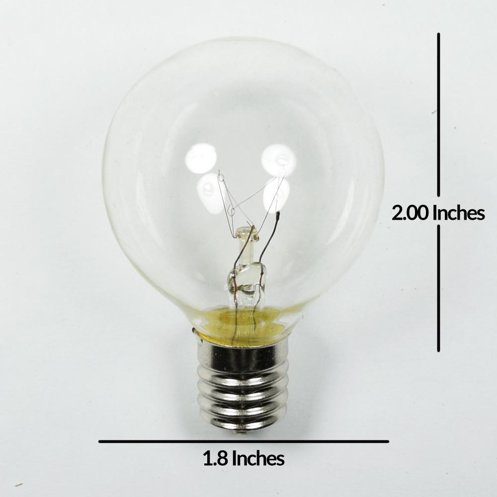 Clear 7-Watt Incandescent G50 Globe Light Bulbs, E17 Intermediate Base (25 PACK) - AsianImportStore.com - B2B Wholesale Lighting and Decor