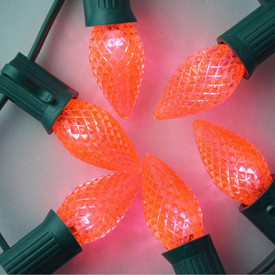 Replacement Pink 3 LED C7 Faceted Christmas Light Bulbs, E12 Base (25 PACK) - AsianImportStore.com - B2B Wholesale Lighting and Decor