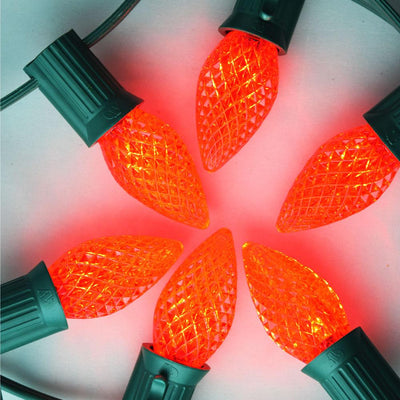 Replacement Red 3 LED C7 Faceted Christmas Light Bulbs, E12 Candelabra Base (25 PACK) - AsianImportStore.com - B2B Wholesale Lighting and Decor