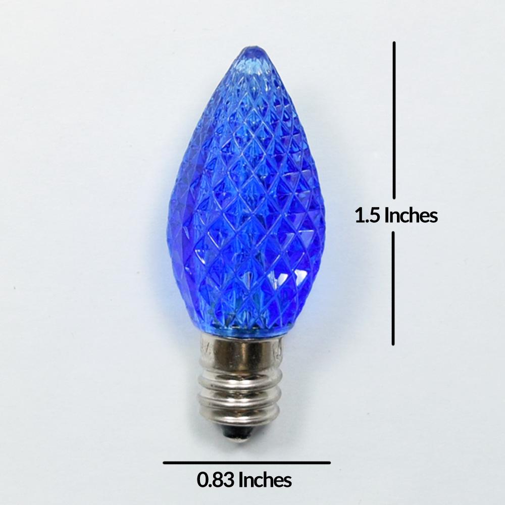 Replacement Multi-Color RGB 3 LED C7 Faceted Christmas Light Bulbs, E12 Candelabra Base (25 PACK) - AsianImportStore.com - B2B Wholesale Lighting and Decor
