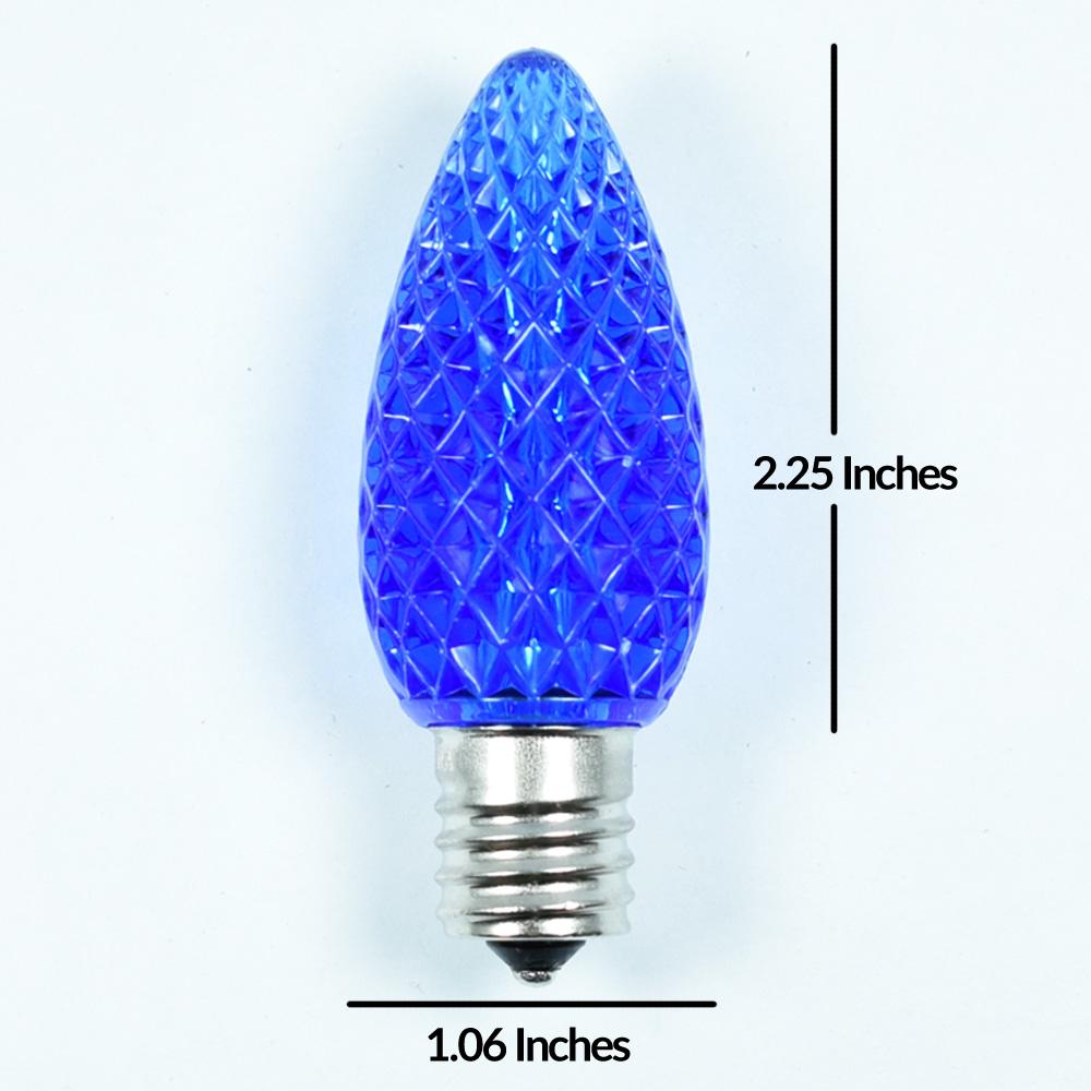 Replacement Blue 5 LED C9 Faceted Christmas Light Bulbs, E17 Base (25 PACK) - AsianImportStore.com - B2B Wholesale Lighting and Decor