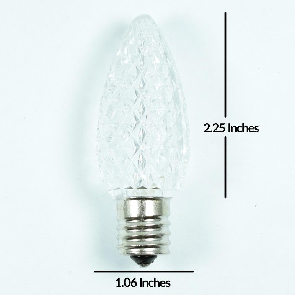 Replacement Cool White 5 LED C9 Faceted Christmas Light Bulbs, E17 Base (25 PACK) - AsianImportStore.com - B2B Wholesale Lighting and Decor