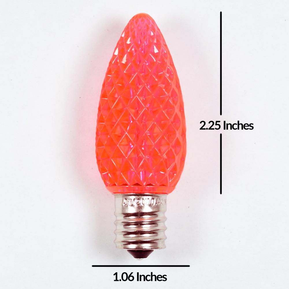  Replacement Pink 5 LED C9 Faceted Christmas Light Bulbs, E17 Base (25 PACK) - AsianImportStore.com - B2B Wholesale Lighting and Decor