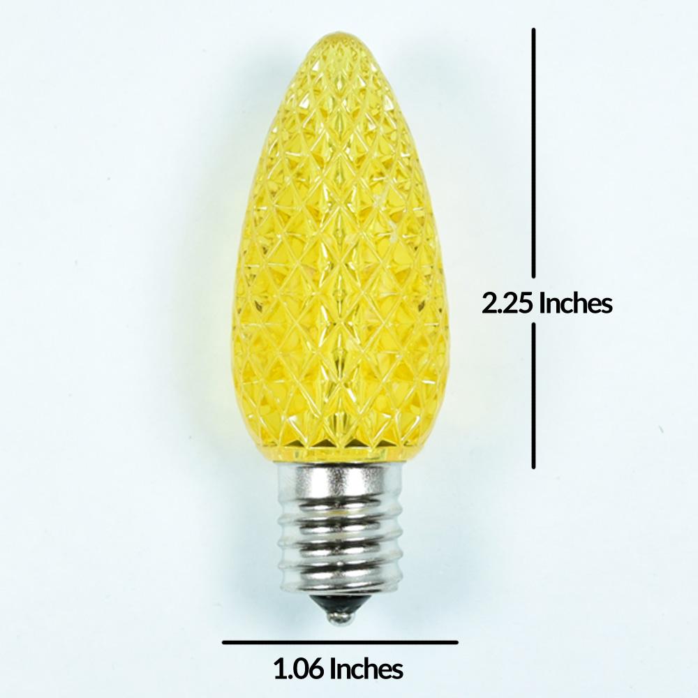  Replacement Yellow 5 LED C9 Faceted Christmas Light Bulbs, E17 Base (25 PACK) - AsianImportStore.com - B2B Wholesale Lighting and Decor