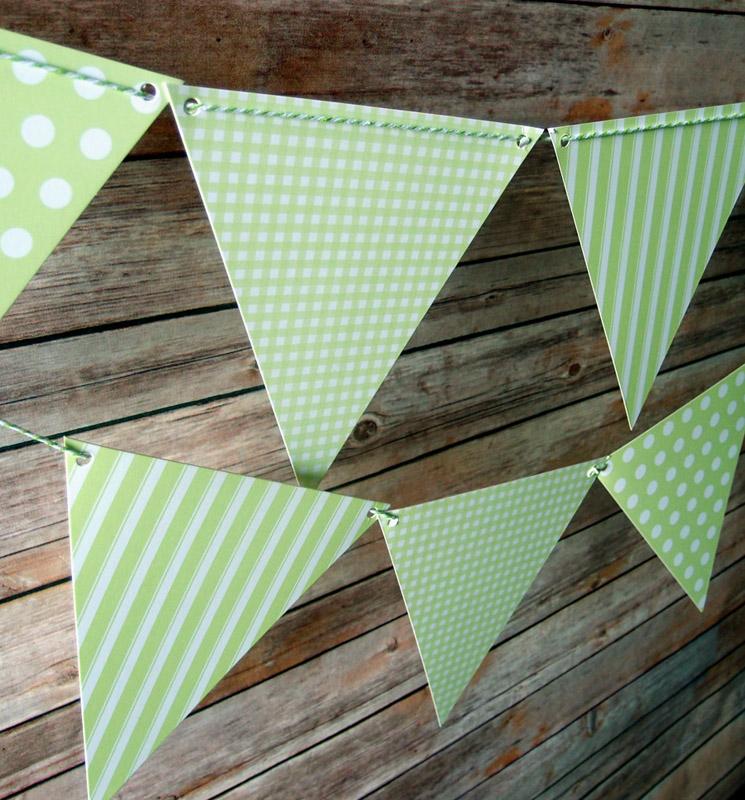 Light Lime Mix Pattern Triangle Flag Pennant Banner (11FT) - AsianImportStore.com - B2B Wholesale Lighting and Decor