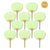 (100 PACK) 9" Light Lime Green Paddle Paper Hand Fans for Weddings