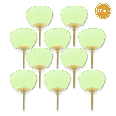 9" Light Lime Green Paddle Paper Hand Fans for Weddings (100 PACK) - AsianImportStore.com - B2B Wholesale Lighting and Décor