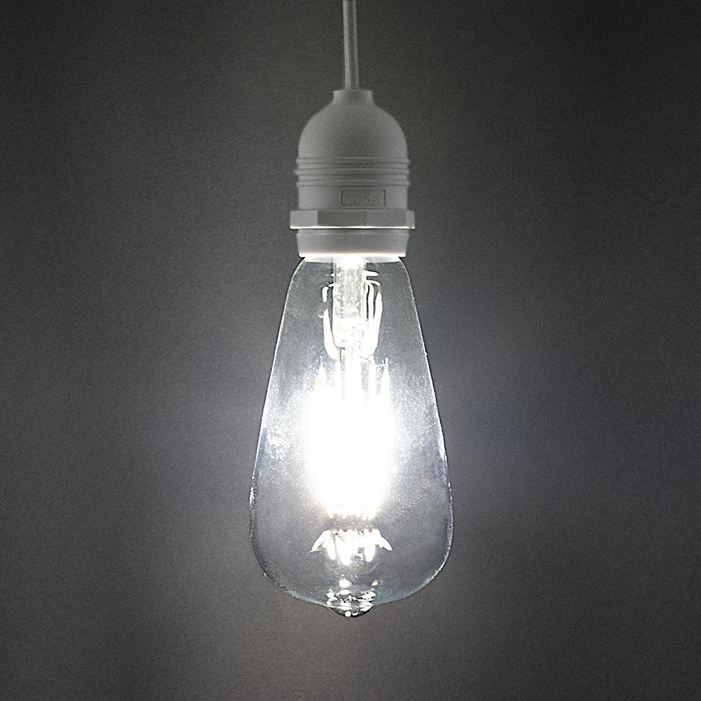 Extra Long 25FT Single Socket White Weatherproof Outdoor Pendant Light Lamp Cord - Electrical Swag Light Kit