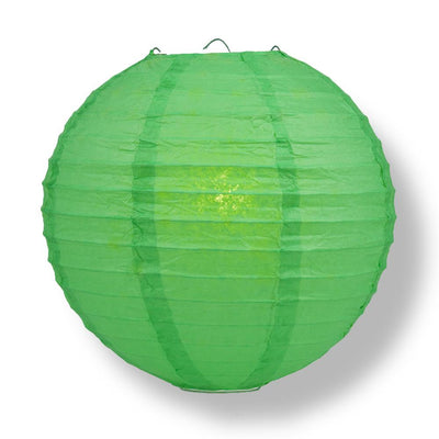 24" Emerald Green Round Paper Lantern, Even Ribbing, Chinese Hanging Wedding & Party Decoration - AsianImportStore.com - B2B Wholesale Lighting and Decor