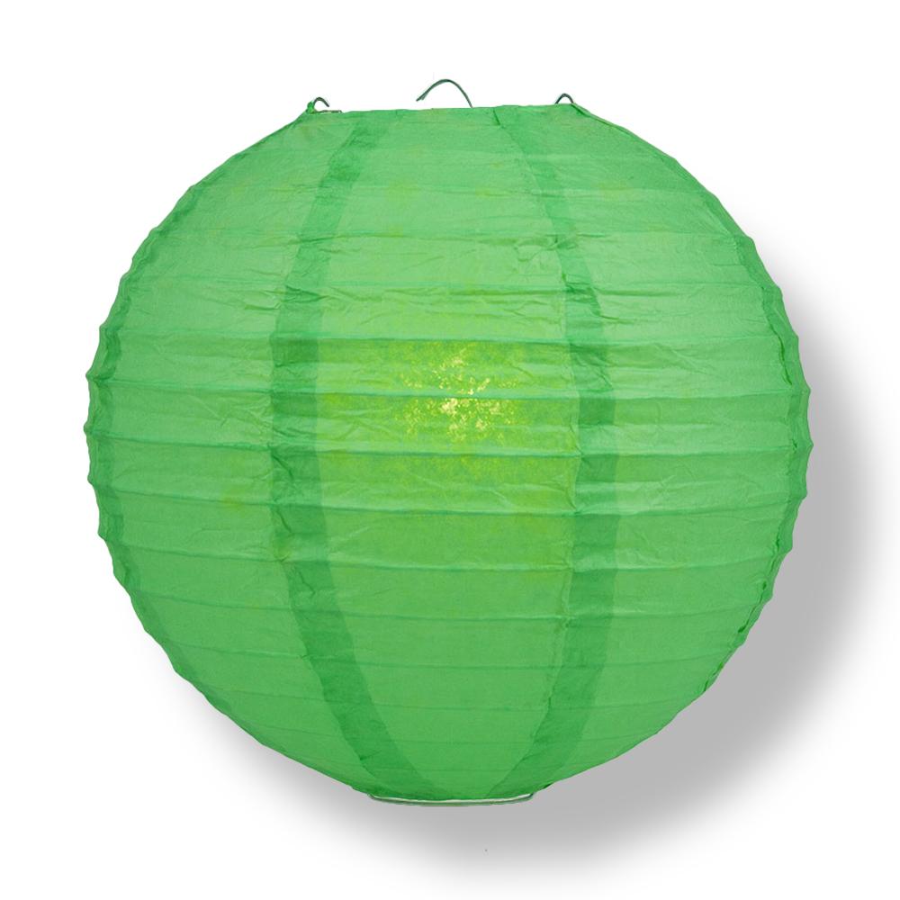 10" Emerald Green Round Paper Lantern, Even Ribbing, Chinese Hanging Wedding & Party Decoration - AsianImportStore.com - B2B Wholesale Lighting and Decor