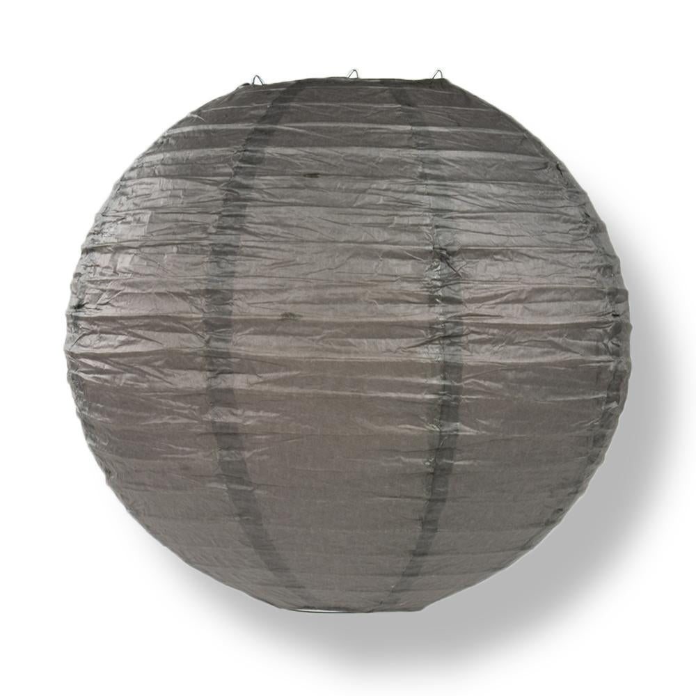 10" Driftwood Grey Round Paper Lantern, Even Ribbing, Chinese Hanging Wedding & Party Decoration - AsianImportStore.com - B2B Wholesale Lighting and Decor