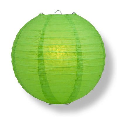16" Grass Greenery Round Paper Lantern, Even Ribbing, Chinese Hanging Wedding & Party Decoration - AsianImportStore.com - B2B Wholesale Lighting and Decor