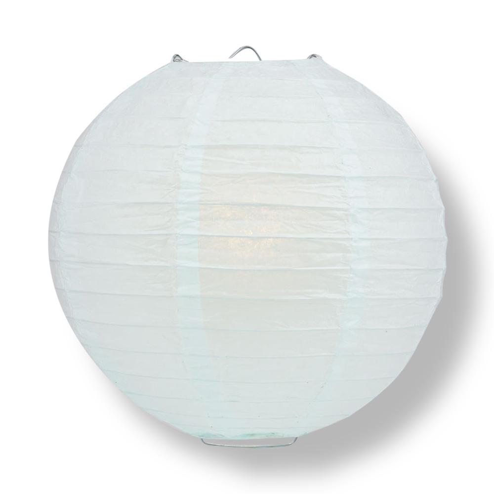 14" Arctic Spa Blue Round Paper Lantern, Even Ribbing, Chinese Hanging Wedding & Party Decoration - AsianImportStore.com - B2B Wholesale Lighting and Decor