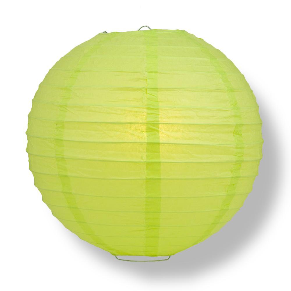 8" Light Lime Green Round Paper Lantern, Even Ribbing, Chinese Hanging Wedding & Party Decoration - AsianImportStore.com - B2B Wholesale Lighting and Decor