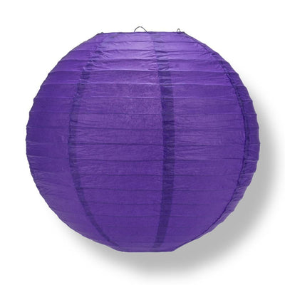 20" Plum Purple Round Paper Lantern, Even Ribbing, Chinese Hanging Wedding & Party Decoration - AsianImportStore.com - B2B Wholesale Lighting and Decor