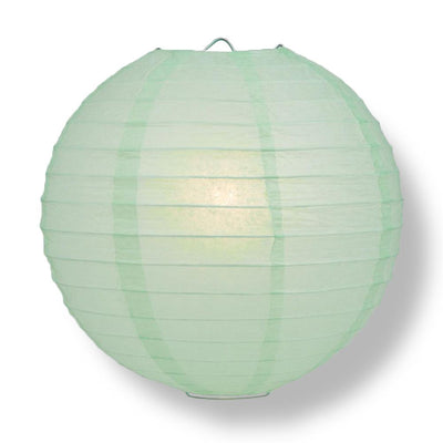 8" Cool Mint Green Round Paper Lantern, Even Ribbing, Chinese Hanging Wedding & Party Decoration - AsianImportStore.com - B2B Wholesale Lighting and Decor