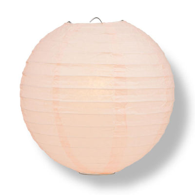 10" Rose Quartz Pink Round Paper Lantern, Even Ribbing, Chinese Hanging Decoration for Weddings and Parties - AsianImportStore.com - B2B Wholesale Lighting and Decor