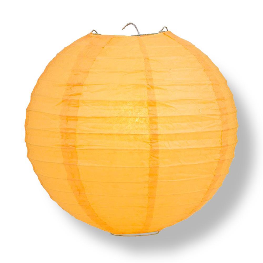 6" Papaya Round Paper Lantern, Even Ribbing, Hanging Decoration - AsianImportStore.com - B2B Wholesale Lighting and Decor