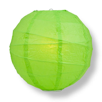 20" Grass Greenery Round Paper Lantern, Crisscross Ribbing, Chinese Hanging Wedding & Party Decoration - AsianImportStore.com - B2B Wholesale Lighting and Decor