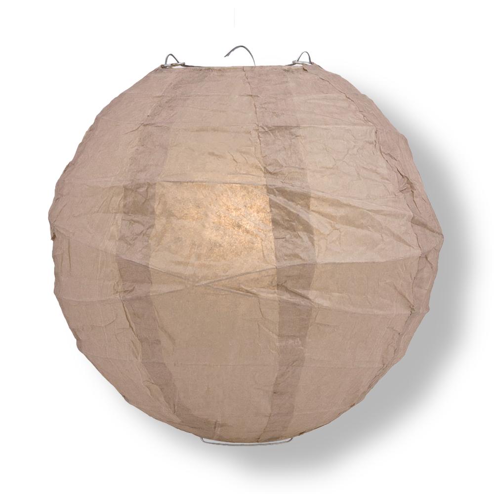 24" Dusty Sand Rose Round Paper Lantern, Crisscross Ribbing, Chinese Hanging Wedding & Party Decoration - AsianImportStore.com - B2B Wholesale Lighting and Decor