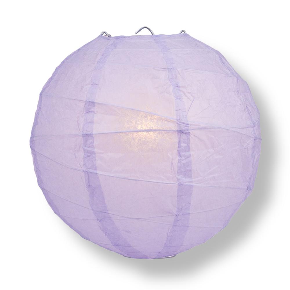 12" Lavender Round Paper Lantern, Crisscross Ribbing, Chinese Hanging Wedding & Party Decoration - AsianImportStore.com - B2B Wholesale Lighting and Decor