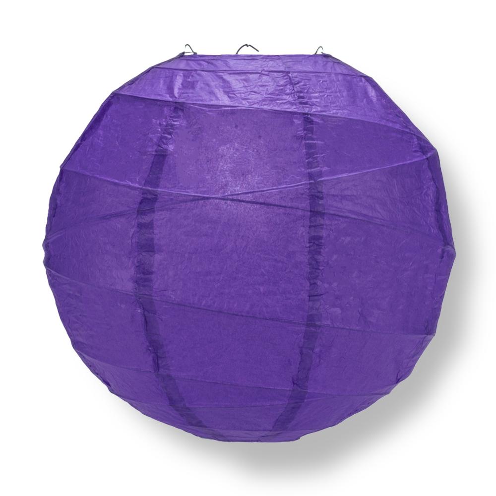 6" Plum Purple Round Paper Lantern, Crisscross Ribbing, Chinese Hanging Wedding & Party Decoration - AsianImportStore.com - B2B Wholesale Lighting and Decor