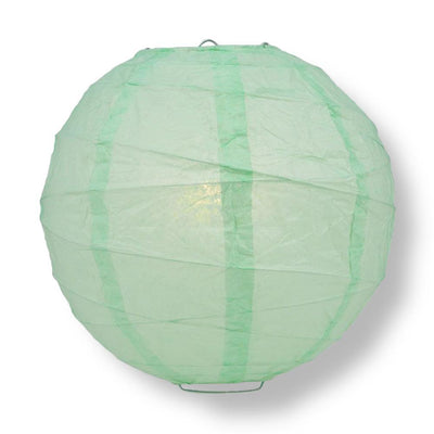 12" Cool Mint Green Round Paper Lantern, Crisscross Ribbing, Chinese Hanging Wedding & Party Decoration - AsianImportStore.com - B2B Wholesale Lighting and Decor