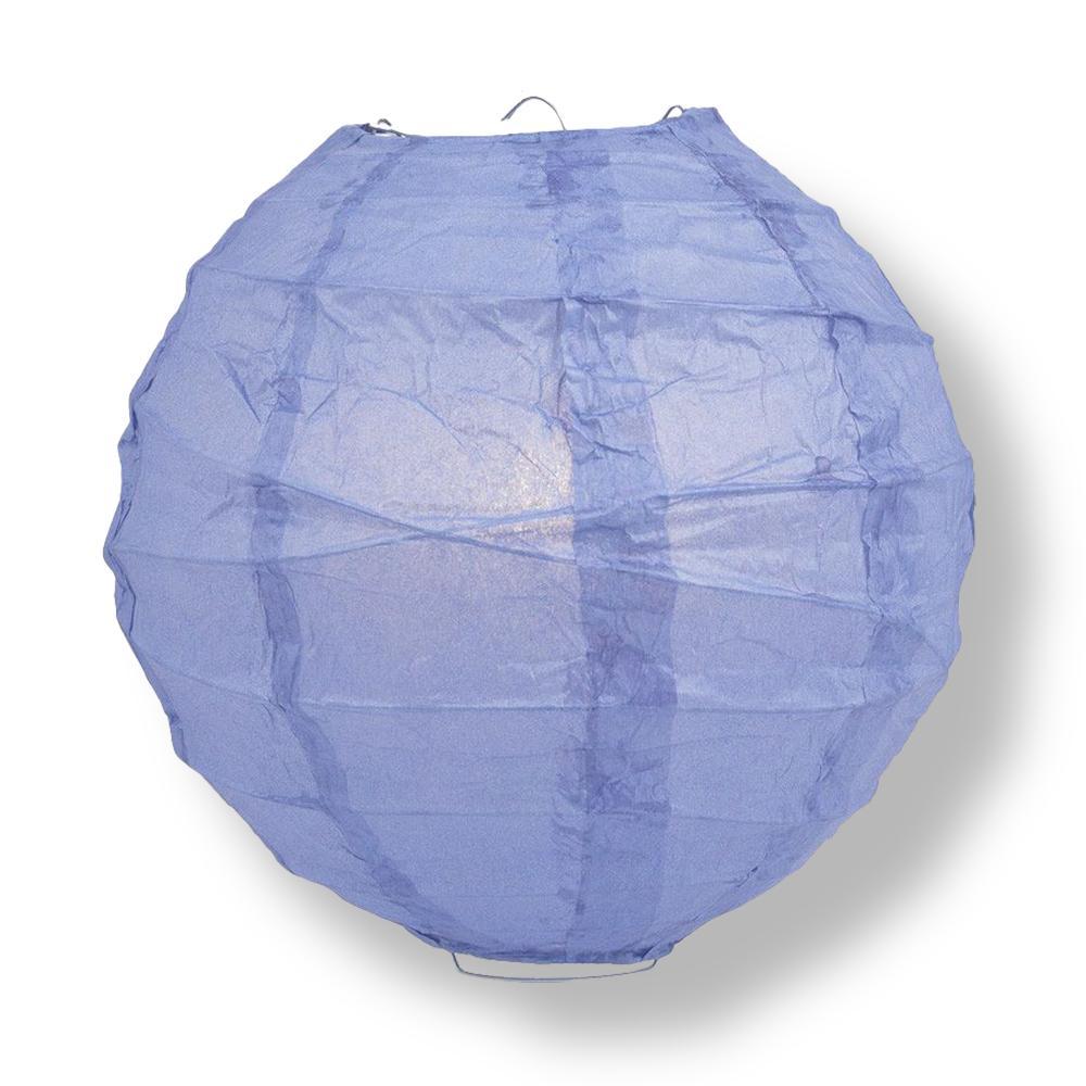 20" Serenity Blue Round Paper Lantern, Crisscross Ribbing, Hanging Decoration - AsianImportStore.com - B2B Wholesale Lighting and Decor