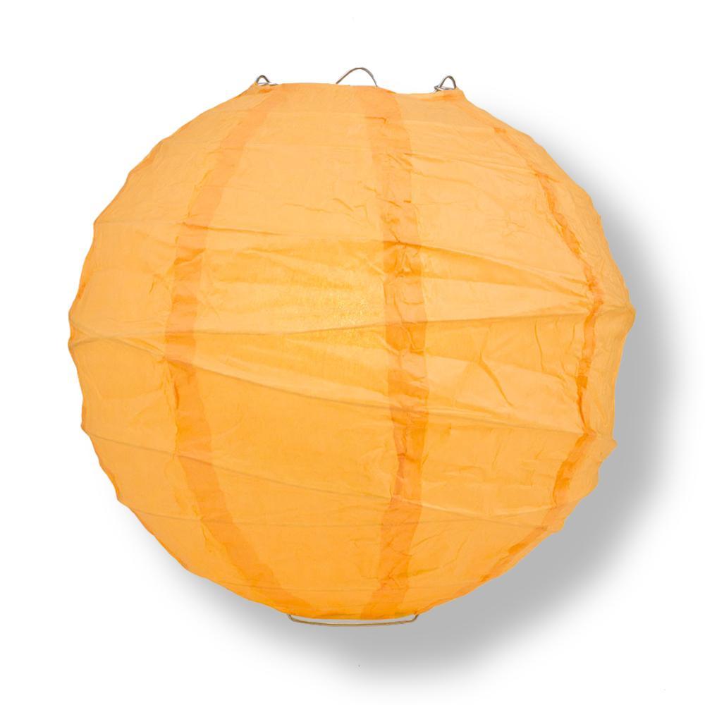 20" Papaya Round Paper Lantern, Crisscross Ribbing, Chinese Hanging Wedding & Party Decoration - AsianImportStore.com - B2B Wholesale Lighting and Decor