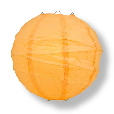 12" Papaya Round Paper Lantern, Crisscross Ribbing, Chinese Hanging Wedding & Party Decoration - AsianImportStore.com - B2B Wholesale Lighting and Decor