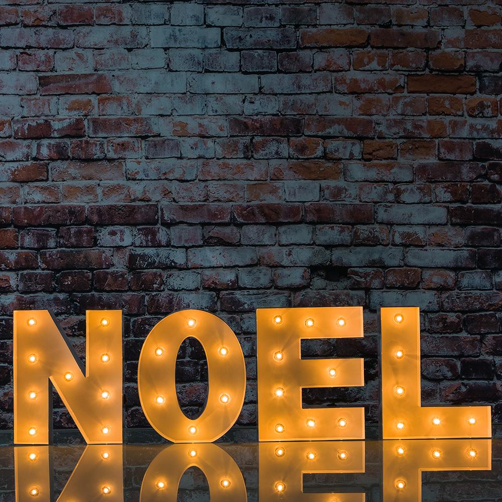  White Marquee Light 'NOEL' LED Metal Sign (8 Inch, Battery Operated w/ Timer) - AsianImportStore.com - B2B Wholesale Lighting and Decor