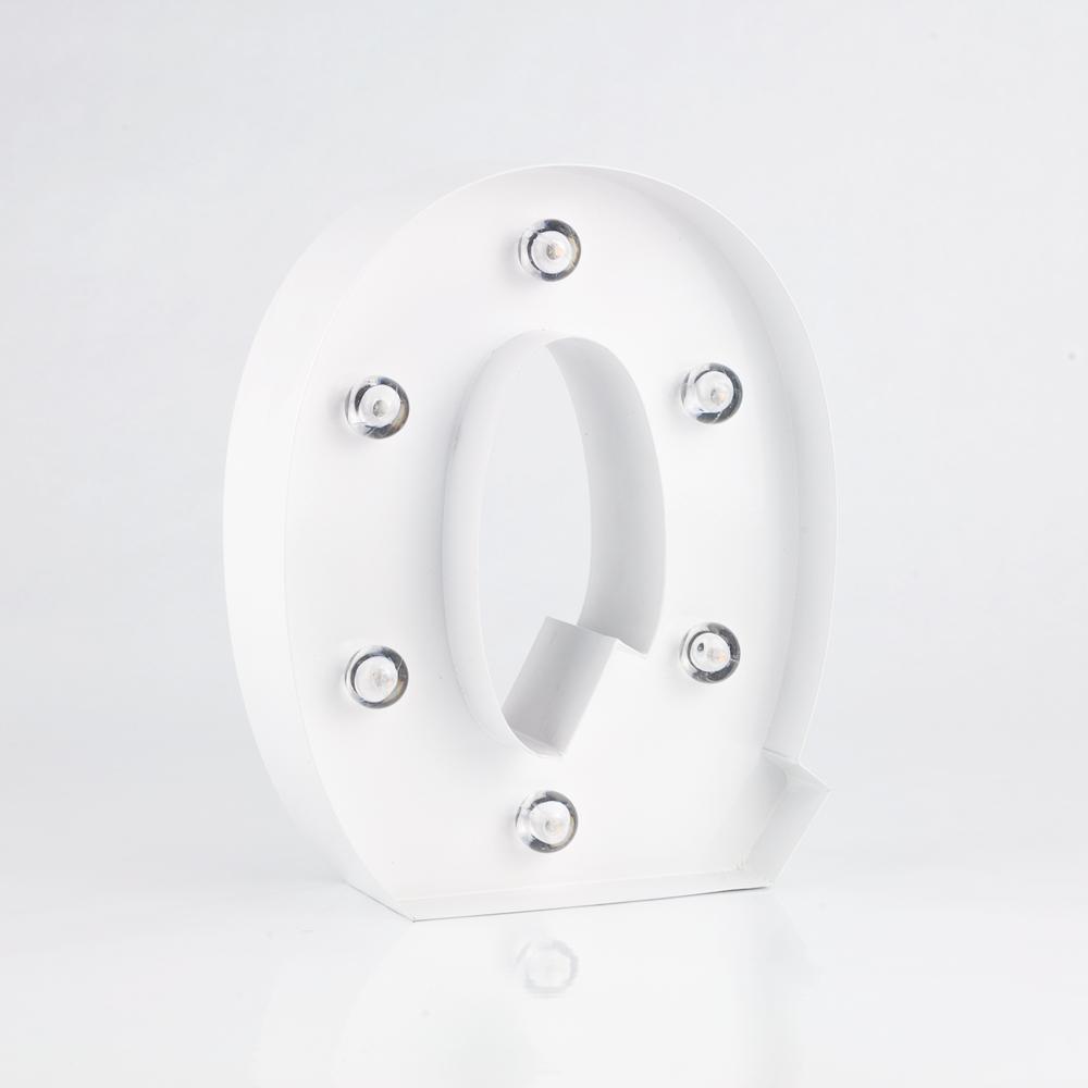  White Marquee Light Letter 'Q' LED Metal Sign (8 Inch, Battery Operated w/ Timer) - AsianImportStore.com - B2B Wholesale Lighting and Decor