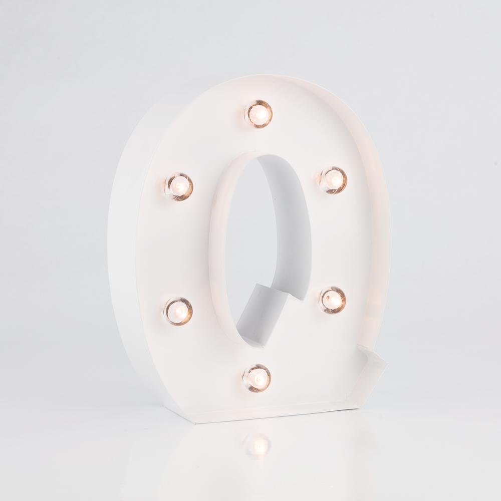 White Marquee Light Letter 'Q' LED Metal Sign (8 Inch, Battery Operated w/ Timer) - AsianImportStore.com - B2B Wholesale Lighting and Decor