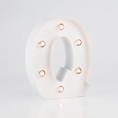 White Marquee Light Letter 'Q' LED Metal Sign (8 Inch, Battery Operated w/ Timer) - AsianImportStore.com - B2B Wholesale Lighting and Decor